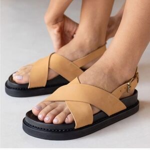 Liberté Tan Leather Sandals 6